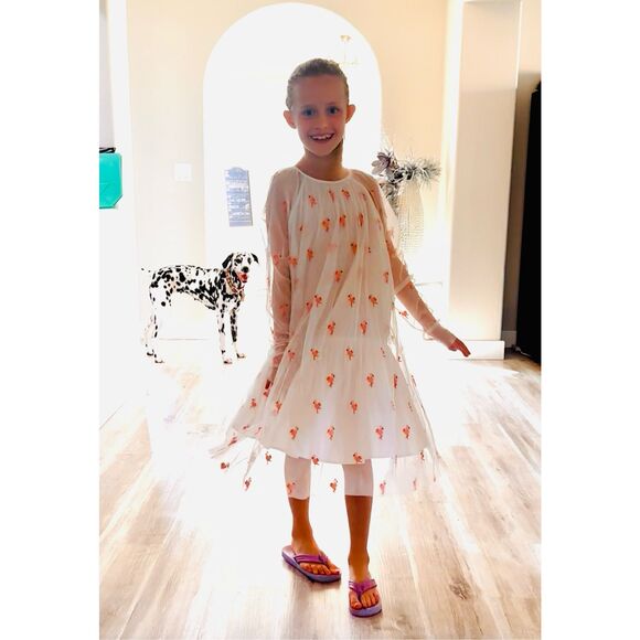 NWT Flamingo Embroidered Jersey Dress from Stella McCartney Kids. Size 12 - Picture 2 of 7